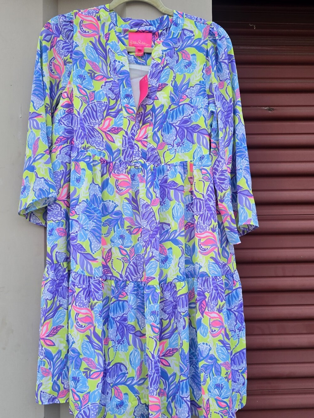 Lilly Pulitzer Martine Stay Fly Vibrant Floral Tiered Dress Size Medium Nwt